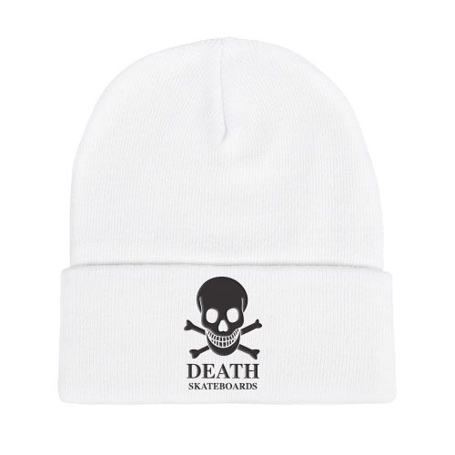 Death OG Skull White Beanie Death Skateboards